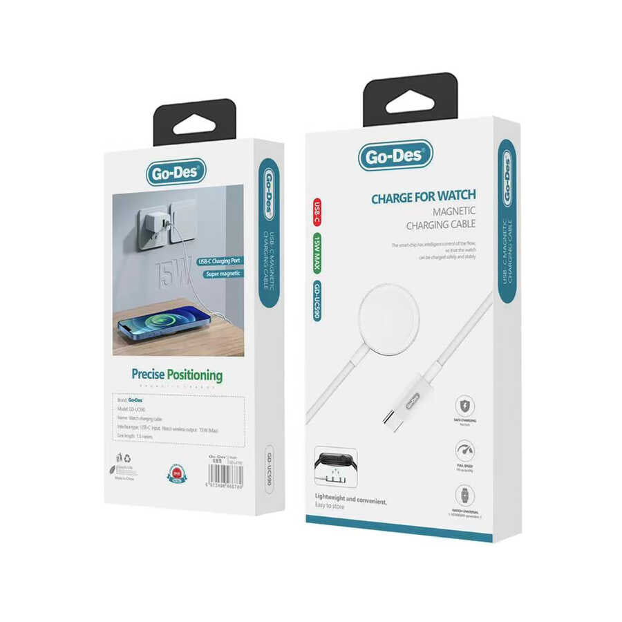 Go Des GD-UC590 Apple Watch Serisi Akıllı Saat Kablosuz Type-C Şarj Kablosu - 2 Go Des GD-UC590 Apple Watch Serisi Akıllı Saat Kablosuz Type-C Şarj Kablosu - 2